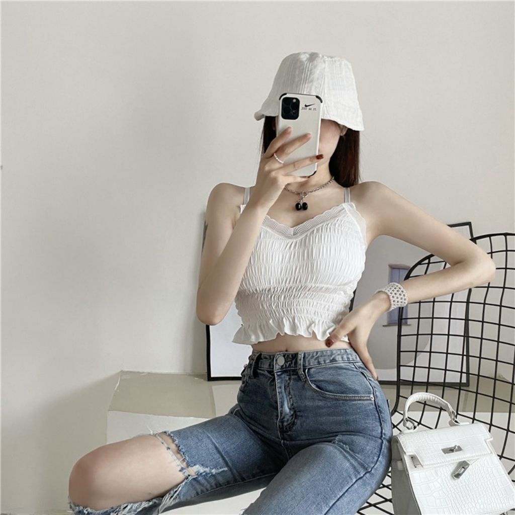 Áo bra ren dài 2 dây đẹp phong cách croptop mix đồ cực xinh JOCOSI  B884