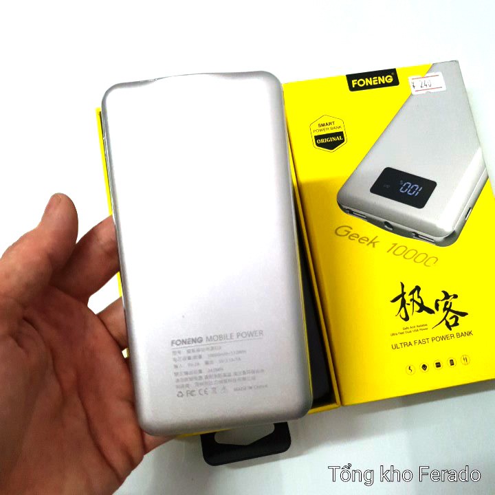 Sạc pin dự phòng FONENG 10000mAh chính hãng nguyên zin