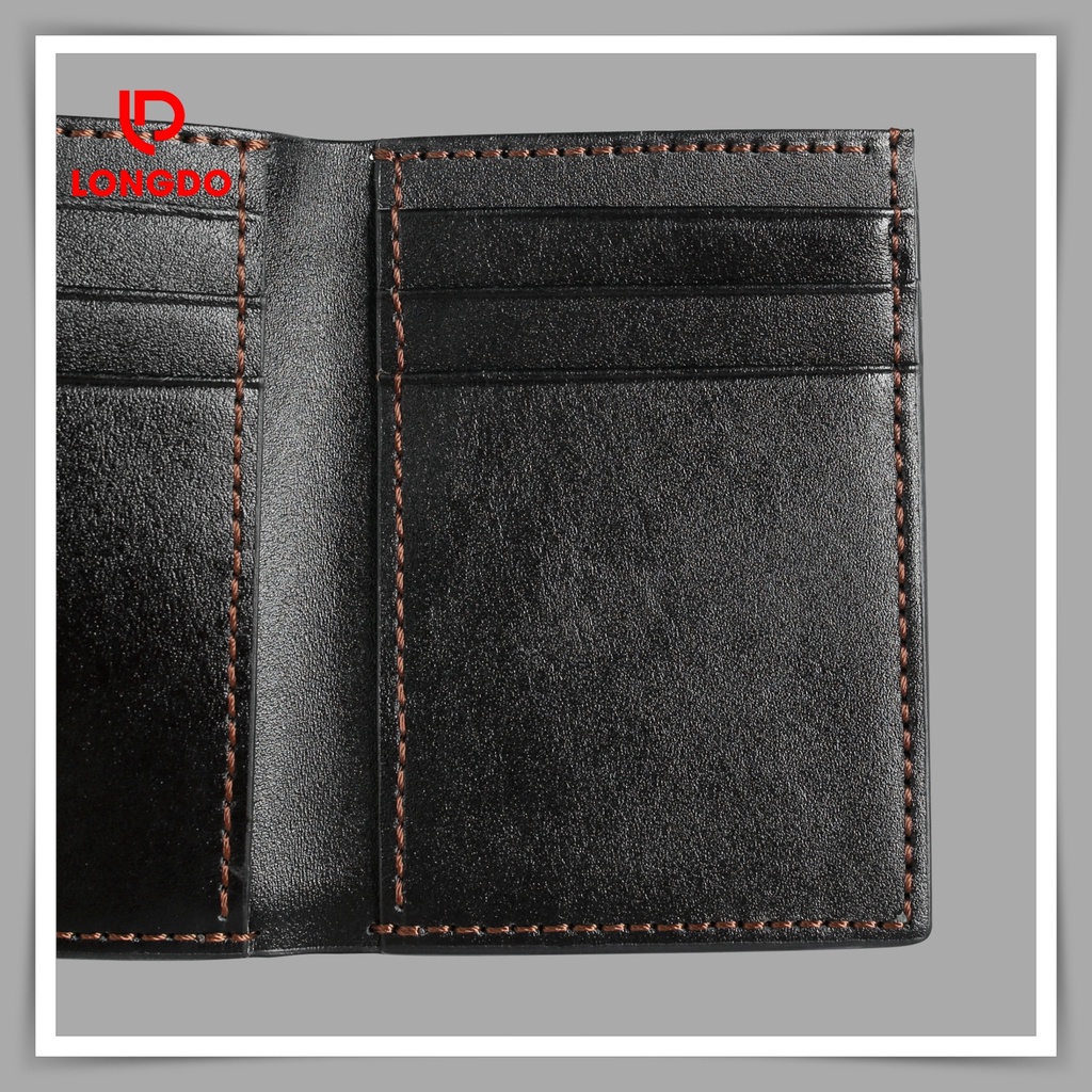 Ví da nam dáng đứng - Cam kết da bò thật 100% - Hàng chính hãng thương hiệu Longdo Leather - BD01