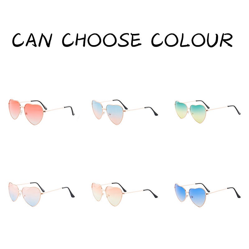 Kính Mát Gọng Kim Loại Hình Trái Tim Thời Trang