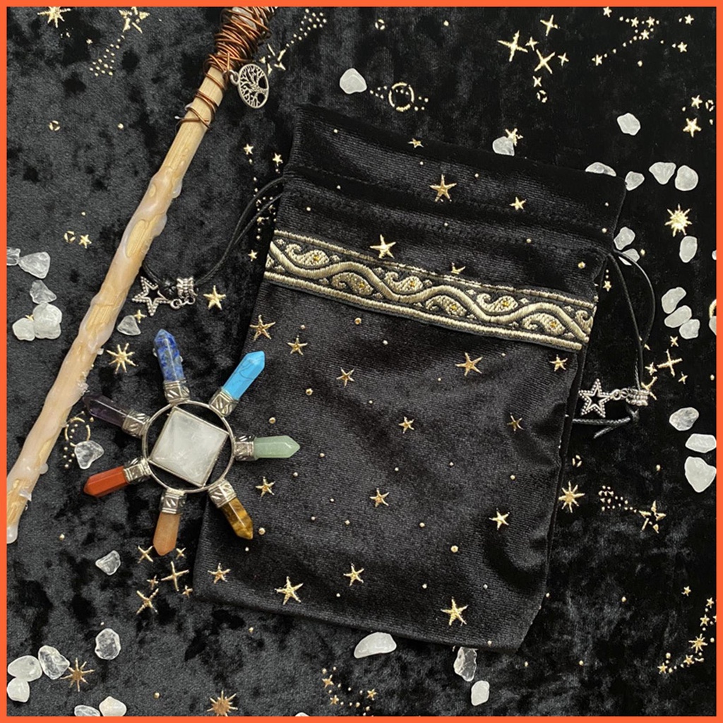 Túi Đựng Thẻ Bài Tarot Bằng Vải Nhung Dày Tiện Dụng