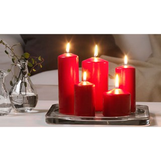 Set 5 nến trụ đỏ FENOMEN - IKEA