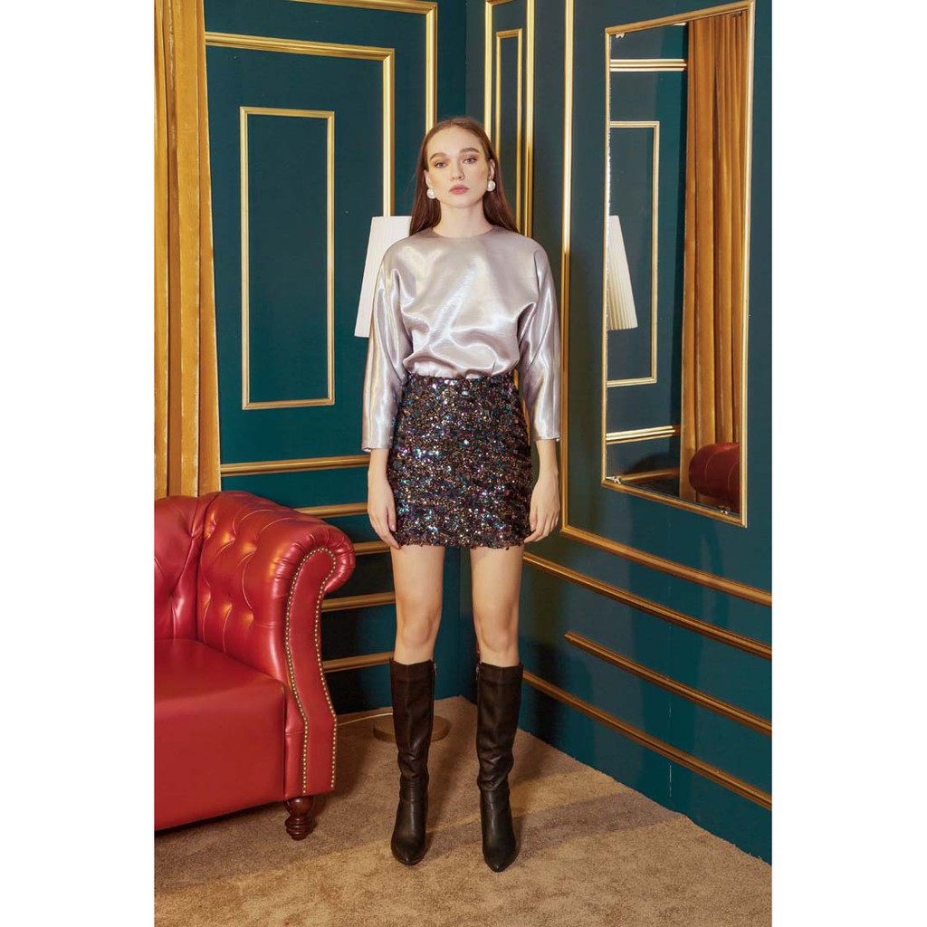 COCO SIN - Váy Mini Sequin Xanh Tím