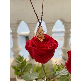 Vòng cổ Citrine macrame
