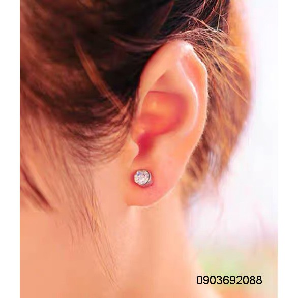 Bông Tai mẫu hột, Bông Tai Nam Châm HCM, Bông Tai Không Cần Xỏ Lỗ kiểu unisex, Bông Tai Đính Đá Ivy Store