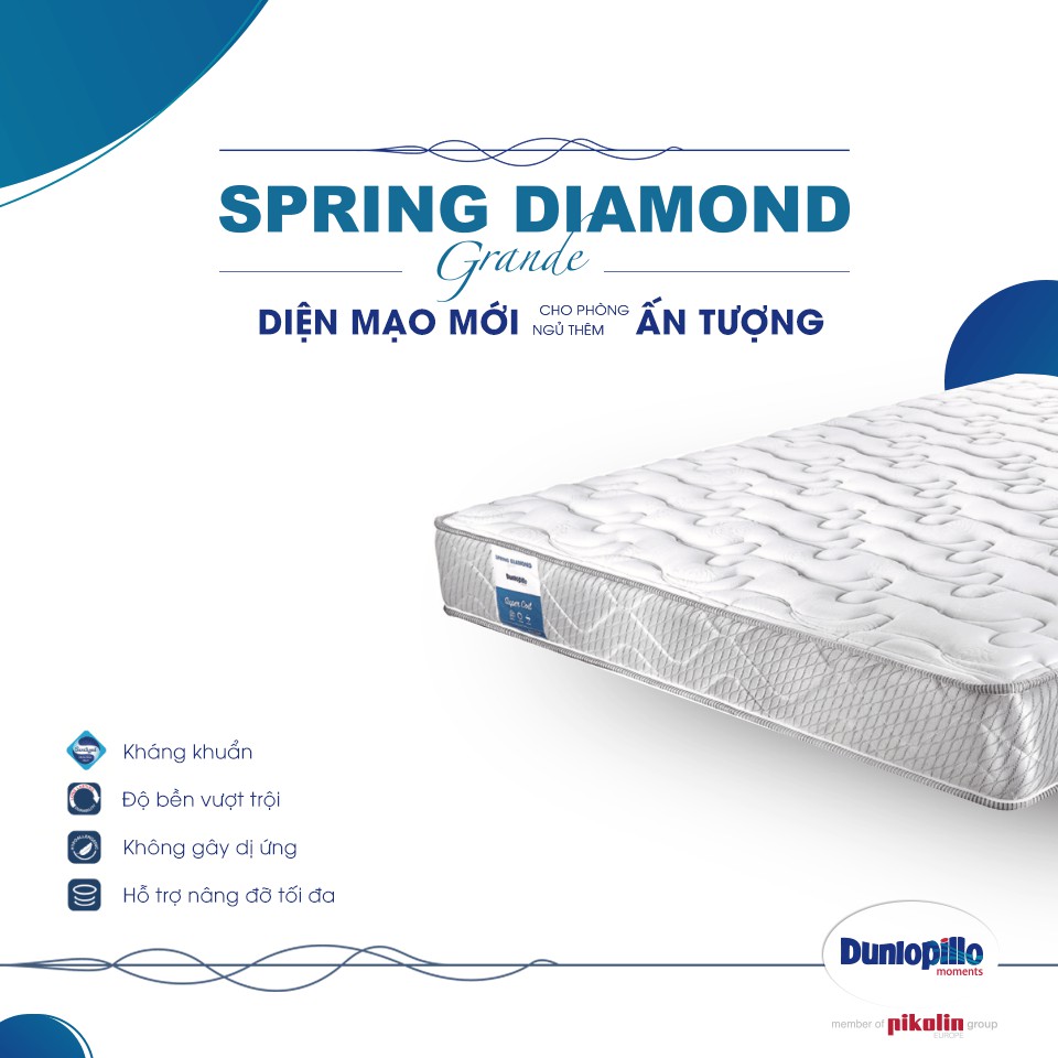 Đệm Lò xo Dunlopillo *Freeship* Đệm lò xo DUNLOPILLO SPRING DIAMOND GRANDE