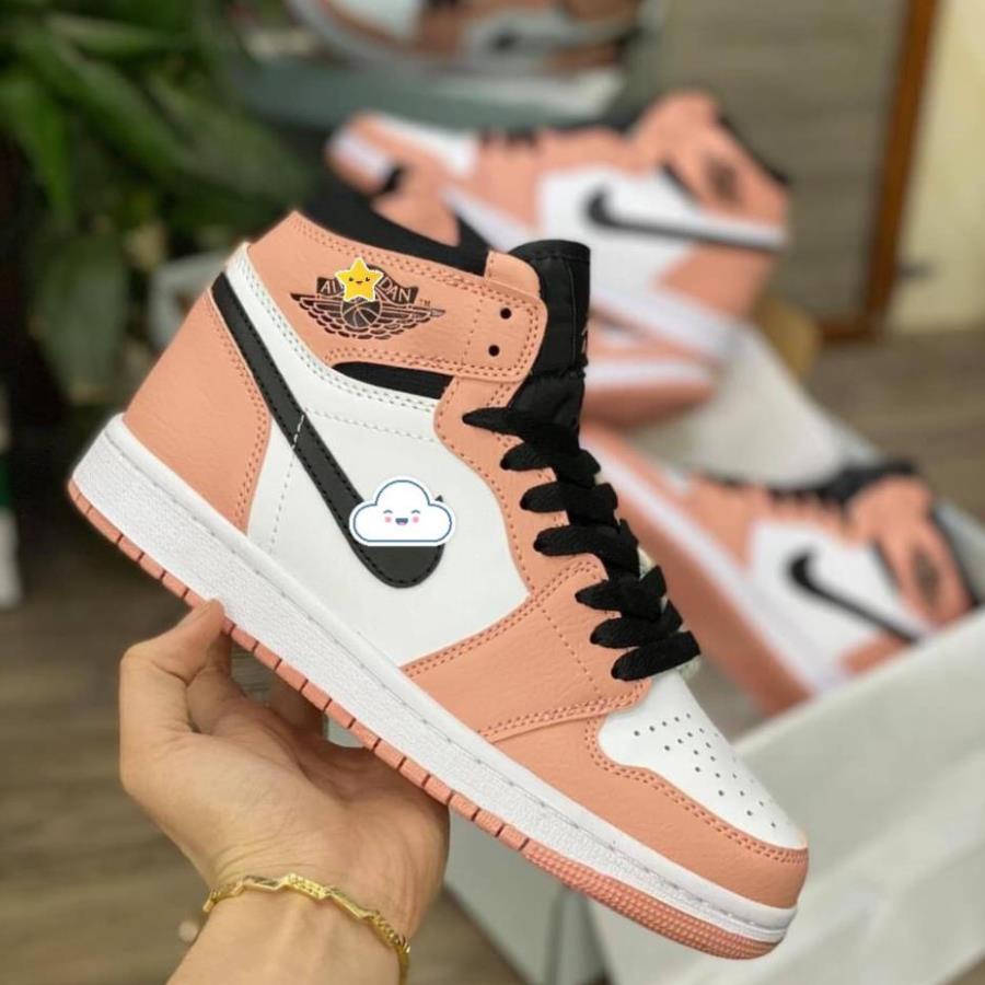 Giày thể thao nữ air Jordan 1 Hồng Đen cổ cao cổ thấp cá tính hot nhất 2021 Full Box | BigBuy360 - bigbuy360.vn