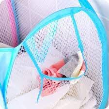 Giỏ đựng quần áo, đồ giặt, đồ lót, đồ chơi đa năng gấp gọn khung thép, sọt lưới bỏ quần áo khô đồ dùng xếp gọn tiện dụng