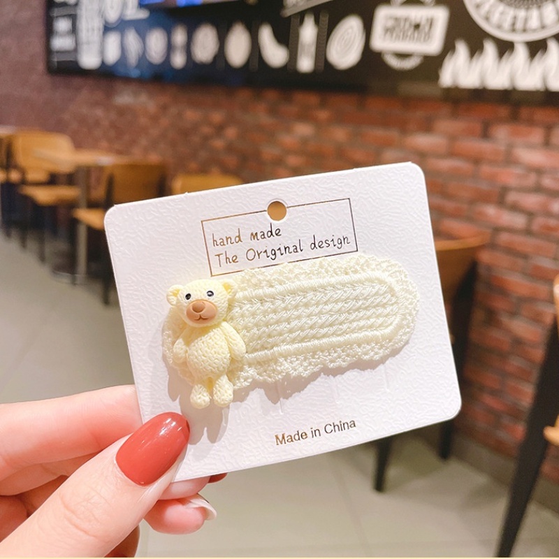 Kẹp Tóc Vải Hình Gấu Dễ Thương Cho Nữ