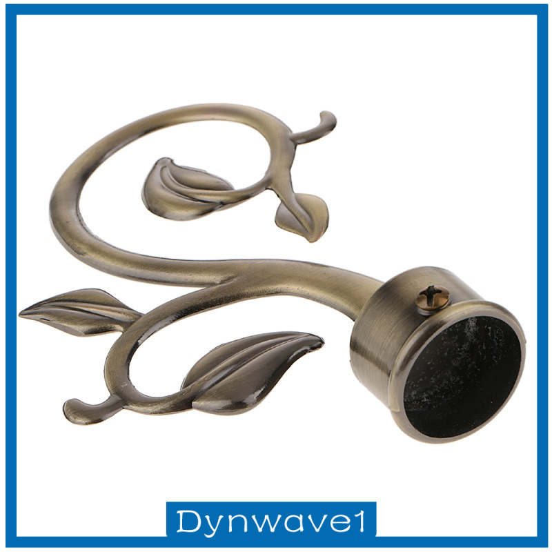 [DYNWAVE1]28mm Roman Curtain Rod Cap Drapery Pole Decor Finials Leaves- Bronze