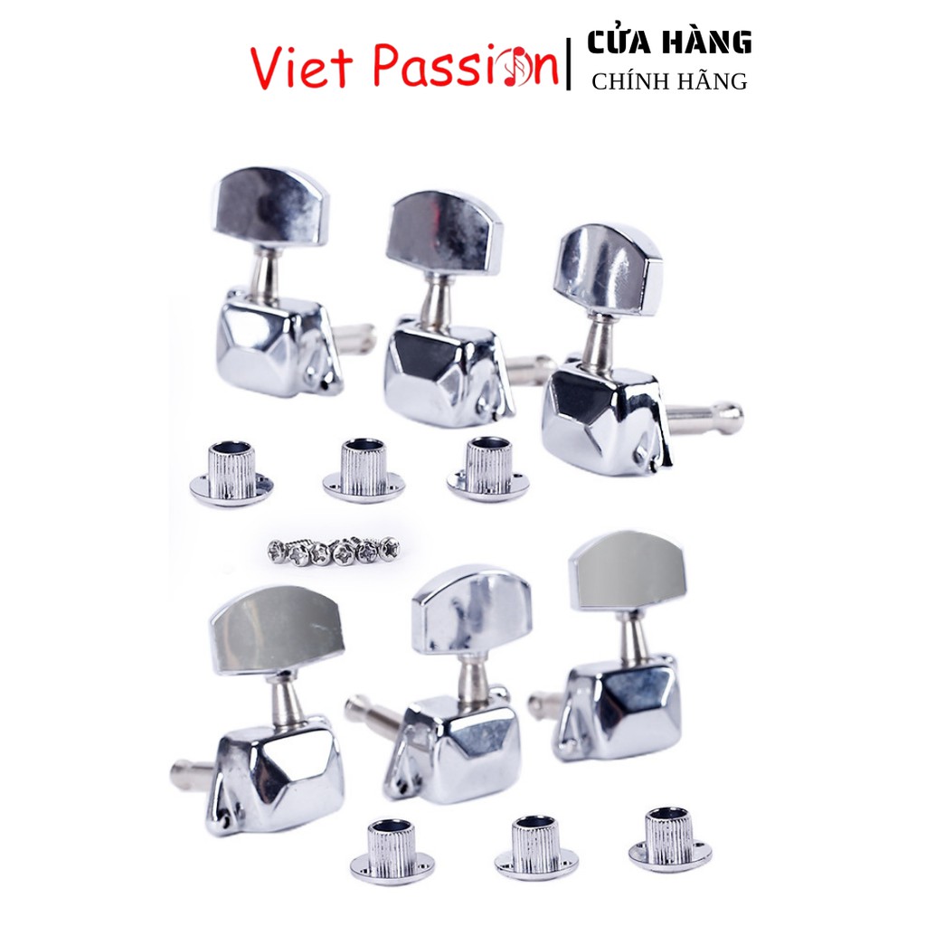 Khóa đàn guitar acoustic khóa hộp làm bằng thép không gỉ cao cấp đủ bộ Viet Passion