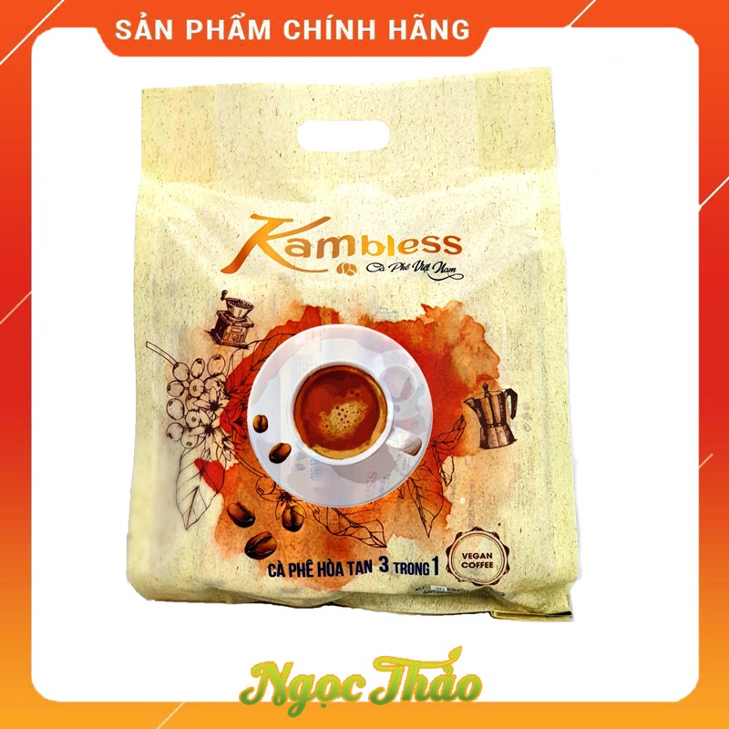Gói cafe hòa tan thuần chay (Vegan) Kambless Ngọc Thảo | 30 túi