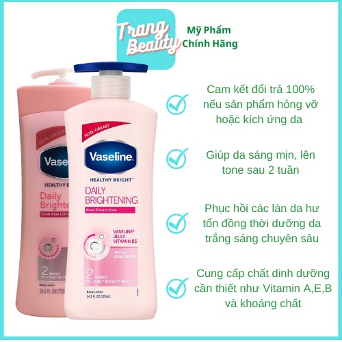 Sữa Dưỡng thể Vaseline 725ml trắng da ,mịn màng, cấp ẩm chuyên sâu , phù hợp cho làn da phụ nữ  châu Á