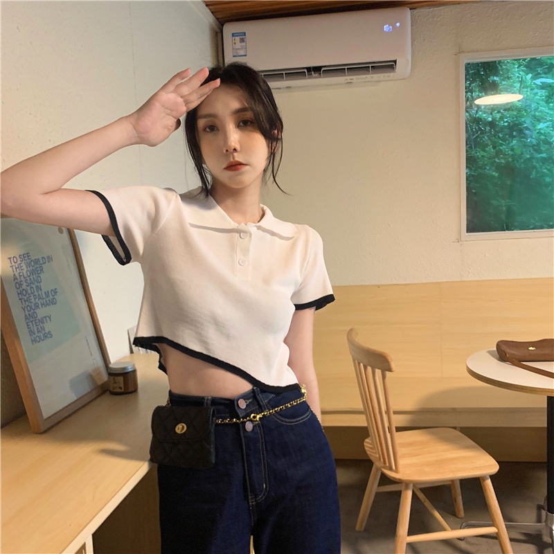 Áo thun polo ZHELIHANGFEI tay ngắn thời trang mùa hè 2022 mới cho nữ