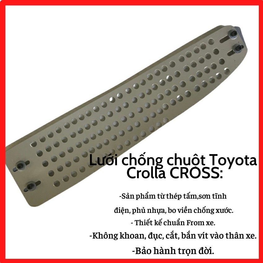 Lưới chống chuột ô tô Toyota Corolla Cross, Tấm chắn chuột khoang lái Cross bền đẹp chuẩn xe lắp chỉ 1 lần là hiệu quả