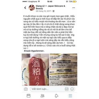 Mặt Nạ Sake Kasu Face Nhật Bản