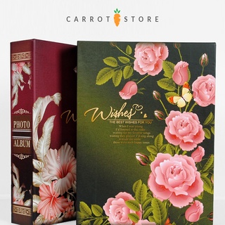 Album ảnh 15x21cm chứa 100 ảnh, album hoa hồng có hộp đựng ảnh ép lụa