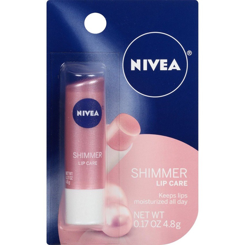 Son dưỡng môi NIVEA Shimmer Lip Care 0.17 Ounce Carded Pack 4,8g (Mỹ)