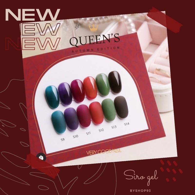 [Very Good Nail] Bộ sản phẩm sơn gel thạch siro cao cấp Hàn Quốc collection mùa thu phiên bản Queen’s ( 6 pcs)