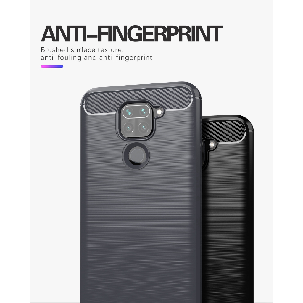 Ốp điện thoại tpu sợi carbon chống sốc dành cho Xiaomi Redmi 10X 4G