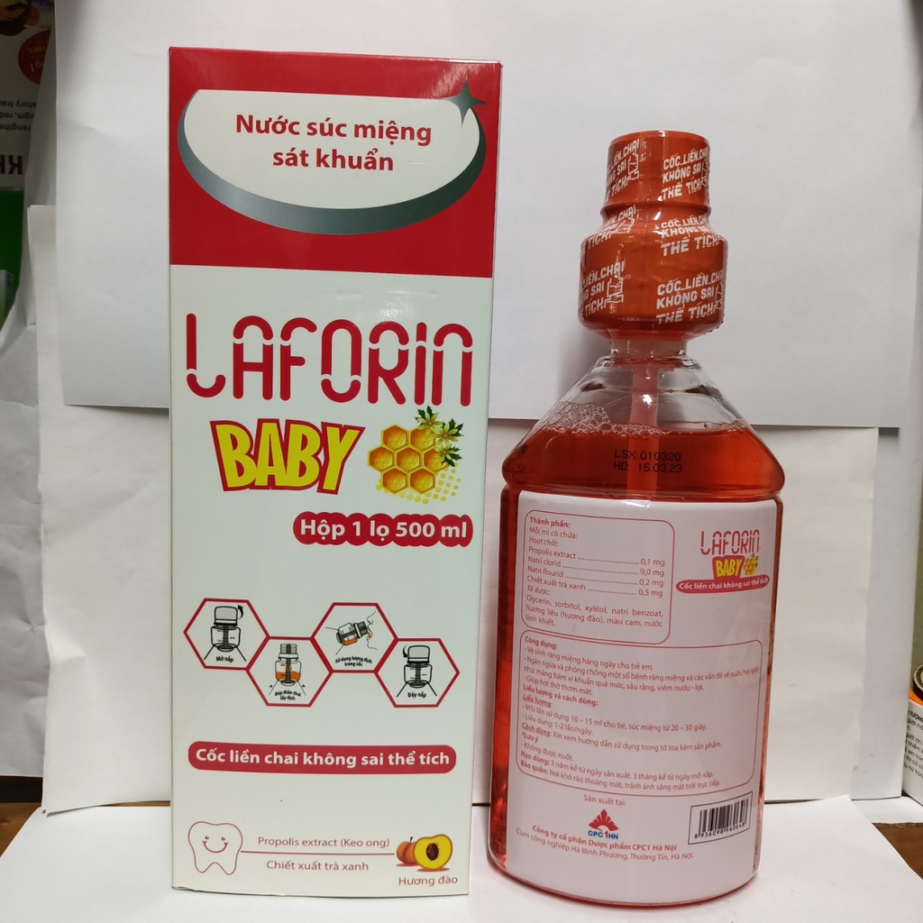 Nước súc miệng sát khuẩn LAFORIN BABY 500ML