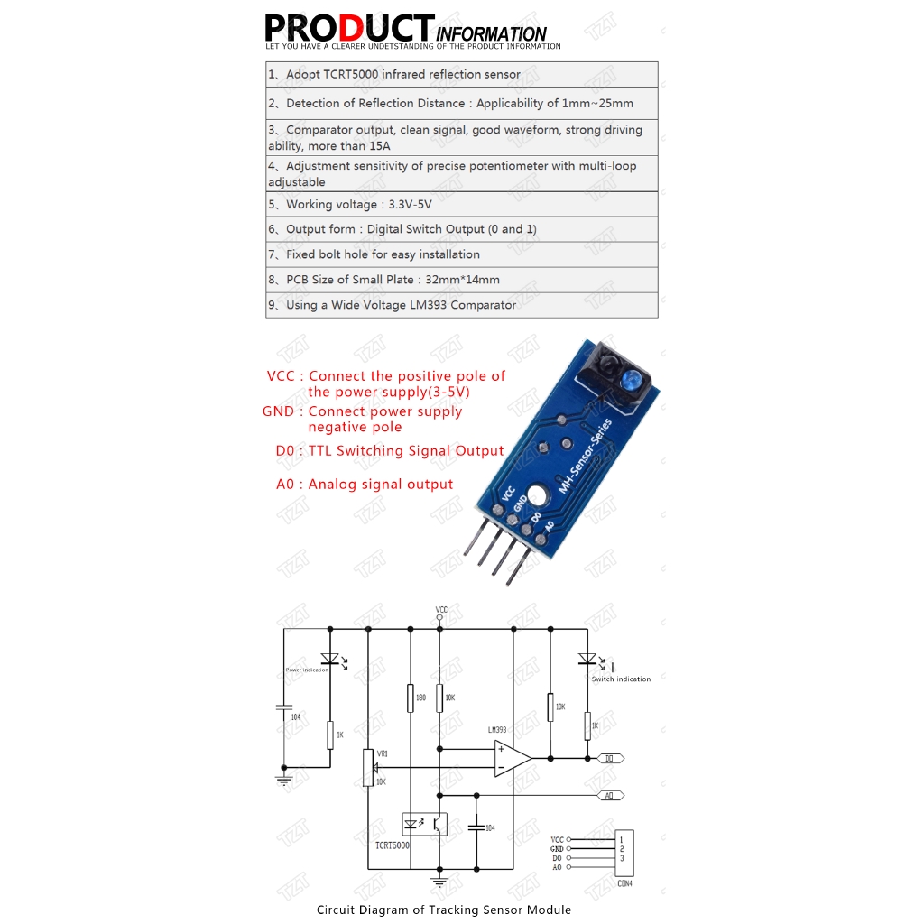 Mô Đun Cảm Biến Hồng Ngoại Tzt Tcrt5000 | BigBuy360 - bigbuy360.vn