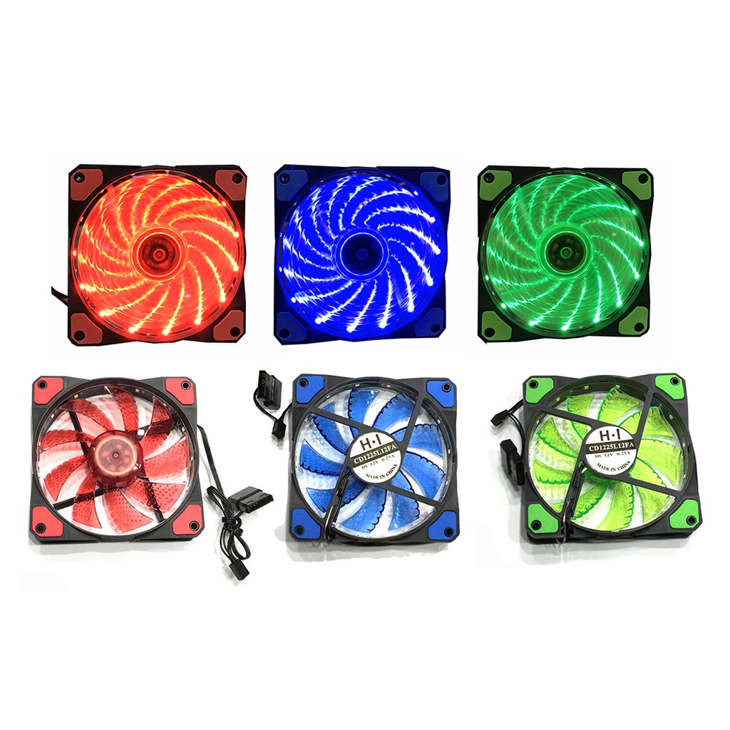 Fan Case 12cm LED CD1225L12FA (Xanh Lá/ Xanh Dương/ Đỏ)