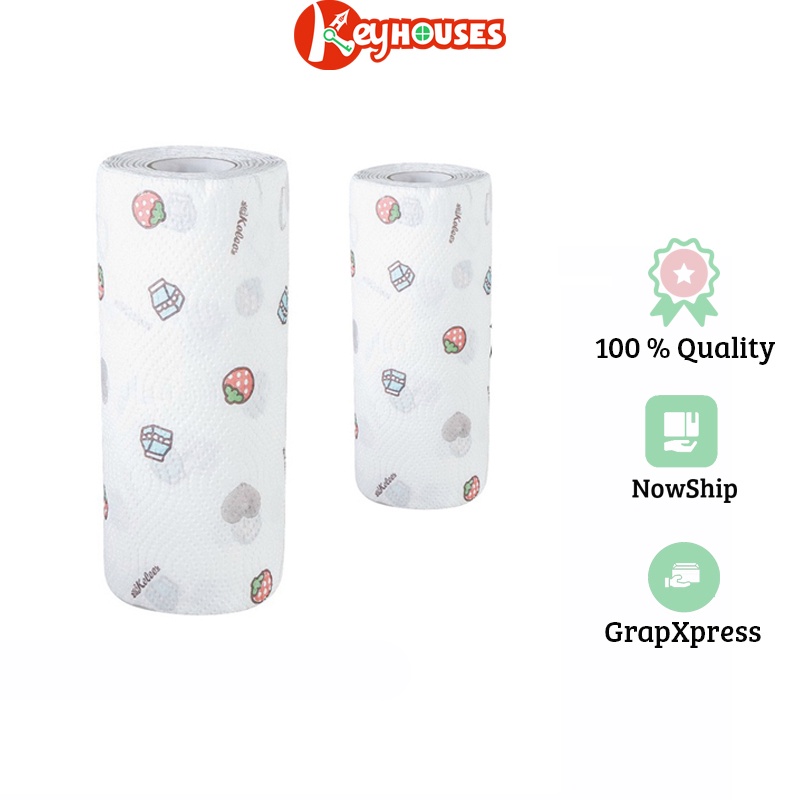 Cuộn Khăn Giấy Lau Đa Năng Nhà Bếp Màu Trăng - Tái Sử Dụng