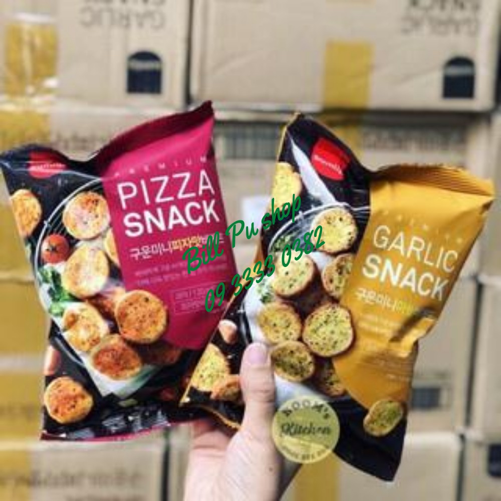 Bánh Mì Bơ Tỏi Garlic Snack và Pizza Snack 120g - Hàn Quốc