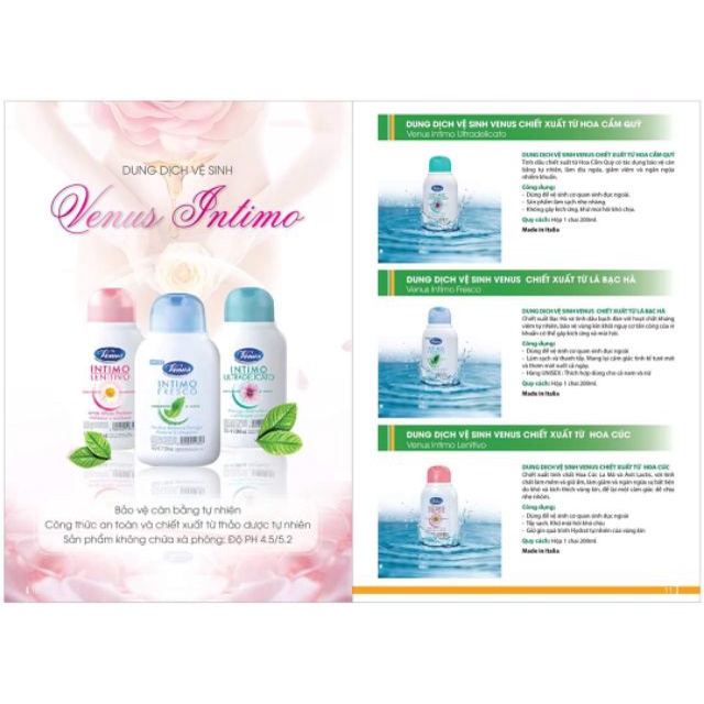 Dung dịch vệ sinh cho cả nam và nữ Venus Intimo Fresco Ialia, hương bạc hà, mát lạnh, sảng khoái,  - Trung Đông Pharmacy