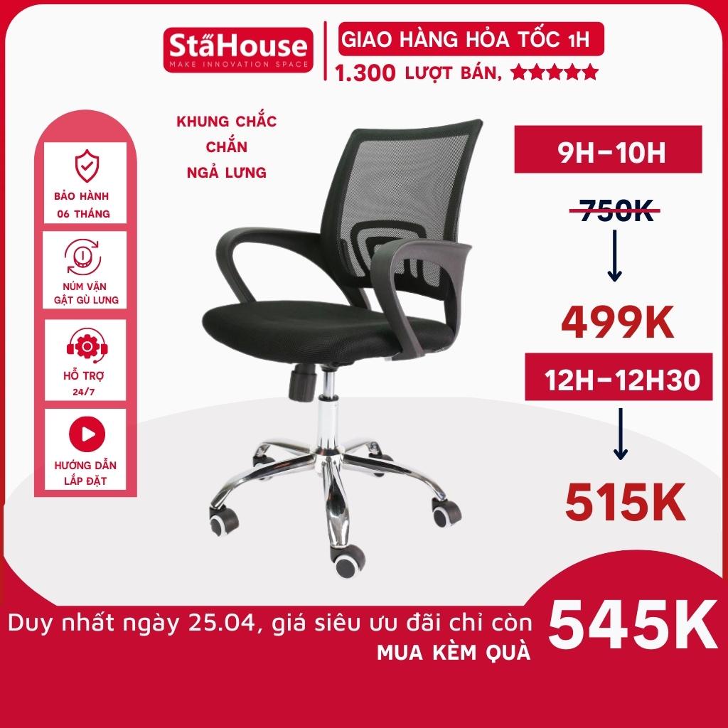Ghế xoay văn phòng, làm việc có núm chỉnh ngả lưng Stahouse GVP405