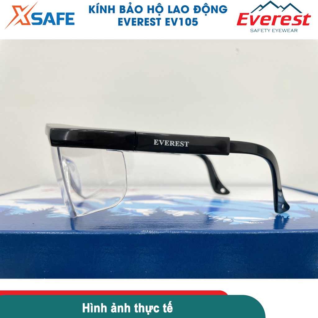KÍNH BẢO HỘ EVEREST EV105 KÍNH CHỐNG BỤI CHỐNG TIA UV TRẦY XƯỚC ĐỌNG HƠI SƯƠNG