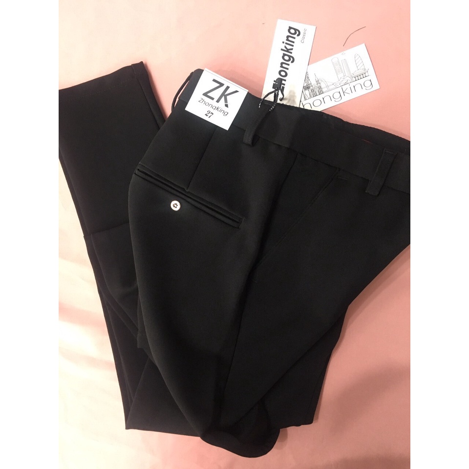 Quần Tây Nam Màu Đen Phom Ôm Ống Côn Phù Hợp Cho Học Sinh Và Dân Công Sở