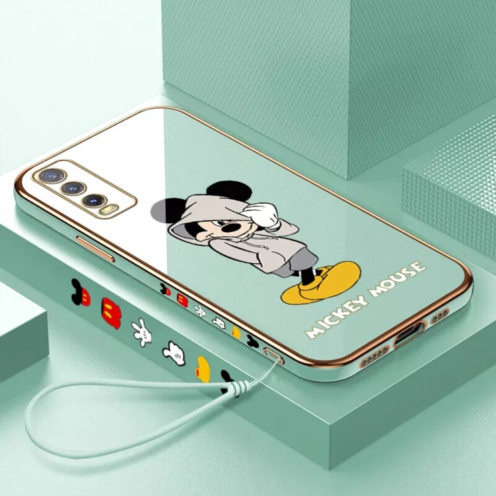 Ốp Điện Thoại Cao Su Mềm Hình Chuột Mickey Mạ Chrome Cho Vivo Y20 Y20S Y20i Y20S G Y12A Y12S Y73S