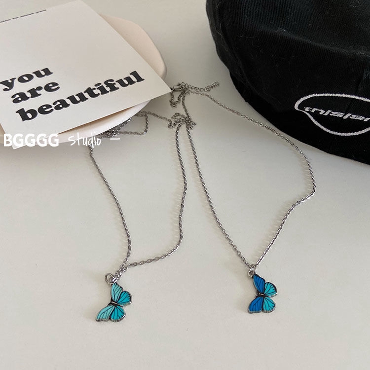 vòng cổ Mặt Hình Bướm Phong Cách Hiphop Cá Tính