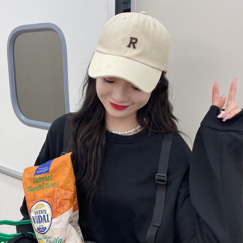 Mũ lưỡi trai thêu chữ R, nón kết nam nữ form unisex phong cách ulzzang Hàn Quốc cá tính năng động vải cotton NR69