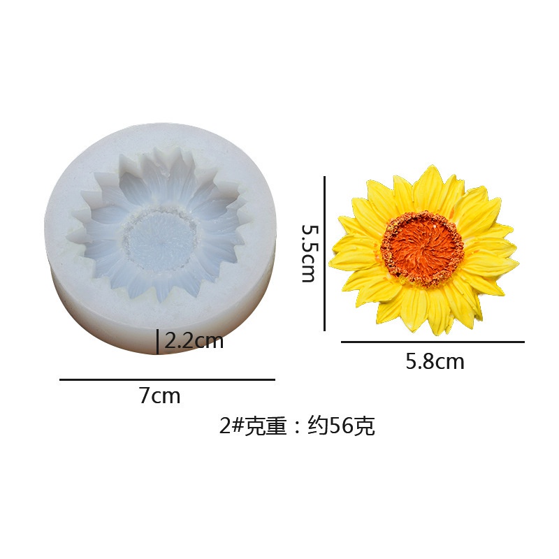 Khuôn silicone tạo hình hoa hướng dương trang trí tiện lợi
