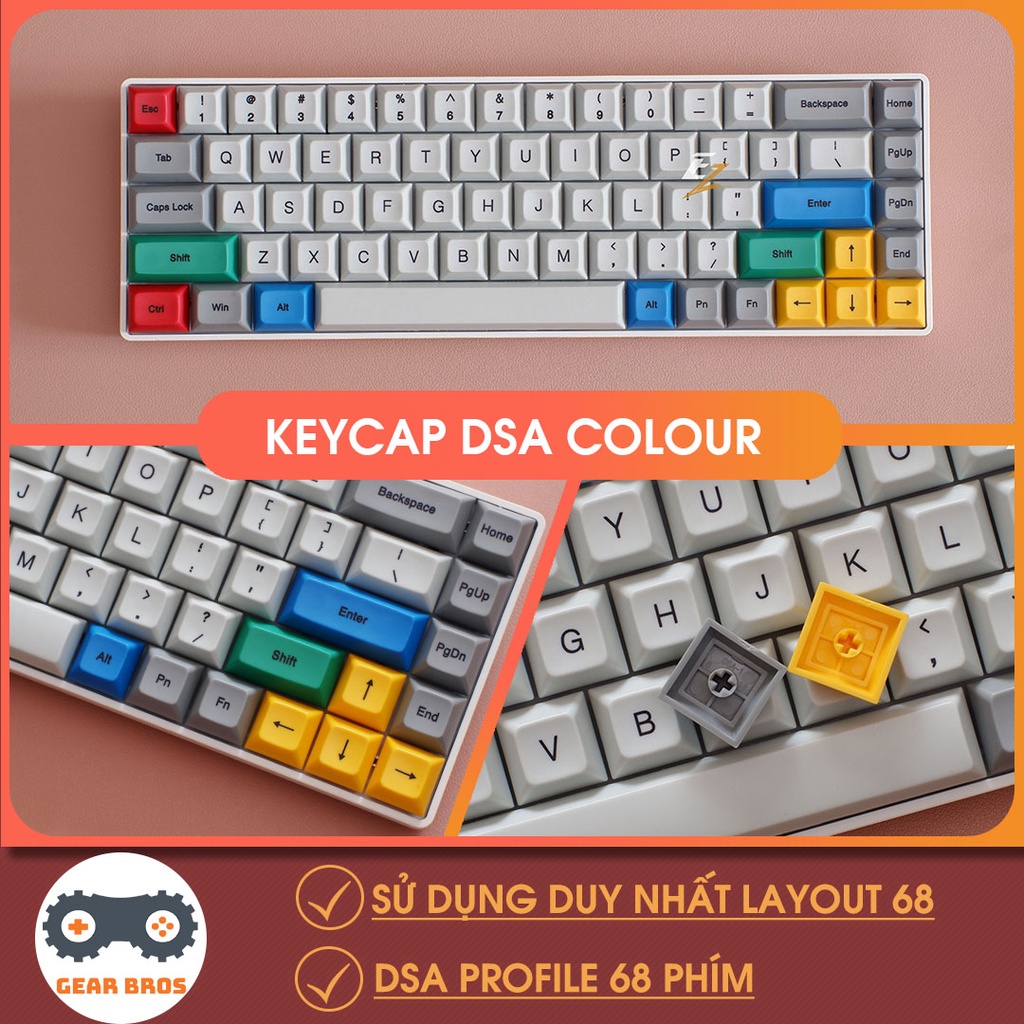 Keycap Cho Bàn Phím Colour DSA Profile Thick PBT | Gearbros