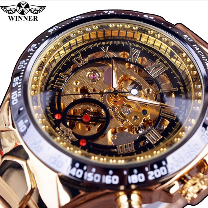Đồng Hồ Nam Cơ Lộ Máy Dây Thép Thời Trang Winner