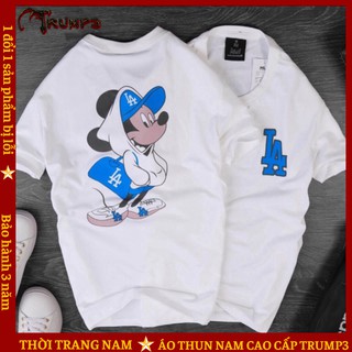 Áo Thun Nam Cổ Tròn 💝FREESHIP50K💝 Chất Thun Cotton Co Dãn In Họa Tiết Chuột Mickey Đáng Yêu TRUMP3