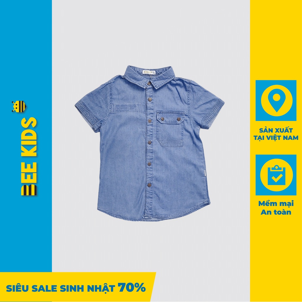 Quần Ngố Bee Kids Cạp Chun Túi Mài Rách In Chữ Cho Bé Trai (7 - 12 Tuổi) 8AJ01672CX