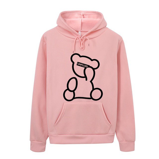 Áo Hoodie Nam Nữ Thu Đông Ấm Áp Chất Nỉ Mềm Mịn Không Nhăn, Không Xù In 3D Gấu Unfliud Hàn Quốc
