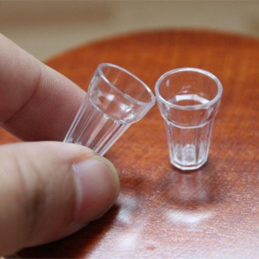 Set 17 Cốc Nhựa Mini Trong Suốt Nhiều Màu Sắc Trang Trí Nhà Búp Bê