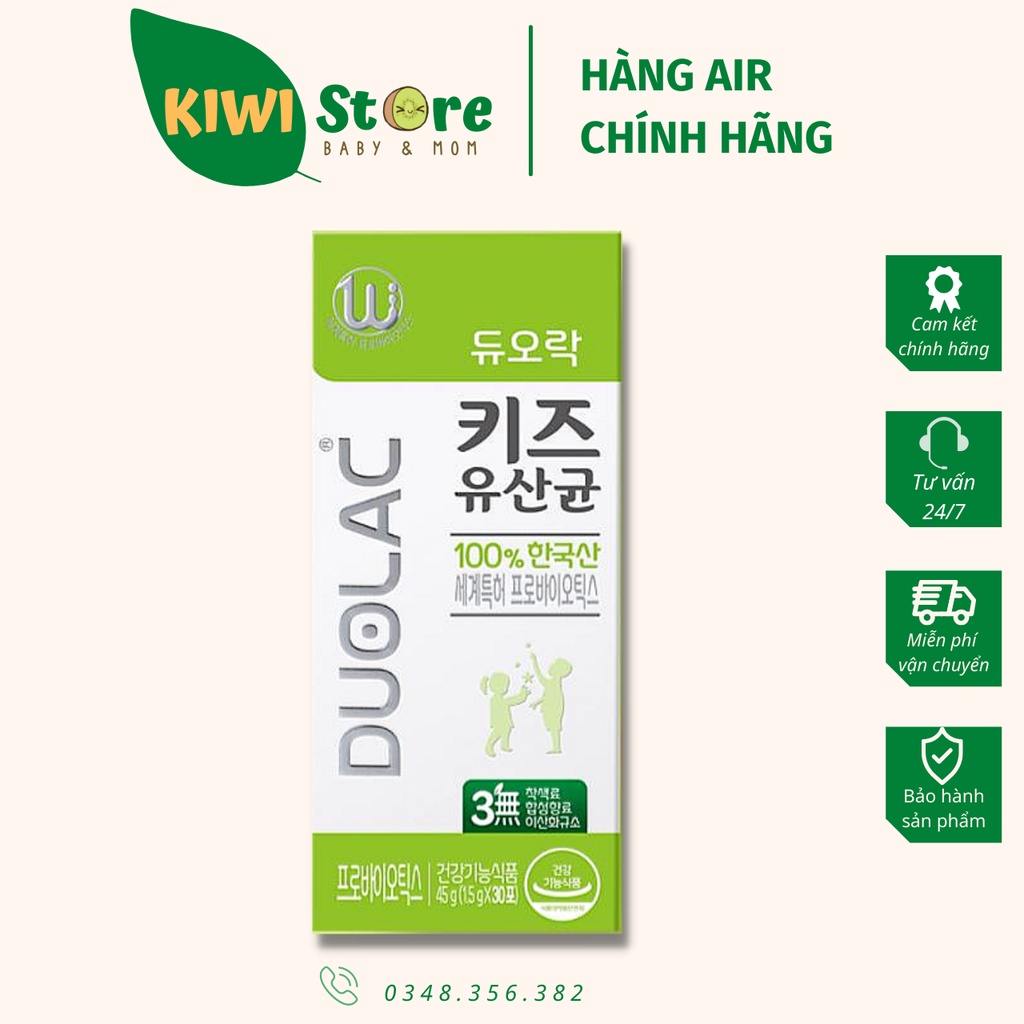 Men DUOLAC xanh lá Hàn cho bé trên 24 tháng