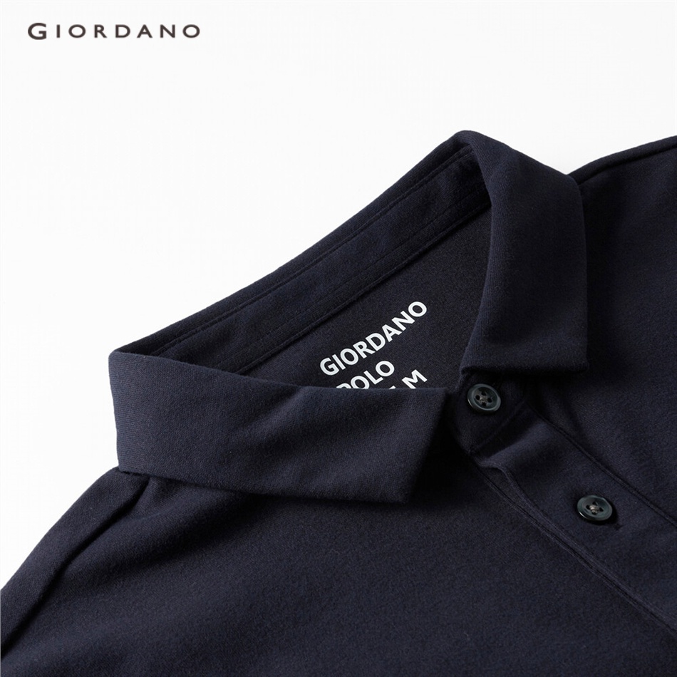 [ Mã 12FASHIONSALE1 giảm 10K đơn 50K ] Áo GIORDANO 01011781 cổ polo dài tay vải nhám dày cho nam | BigBuy360 - bigbuy360.vn
