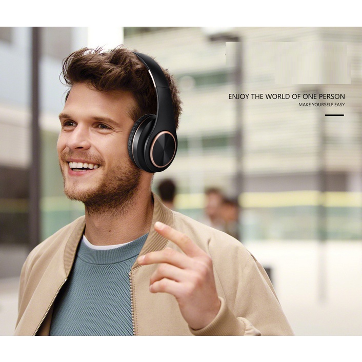 Tai nghe bluetooth 5.0 chụp tai loại cao cấp âm thanh siêu trầm có mic đàm thoại có thể gấp gọn đa năng tiện dụng