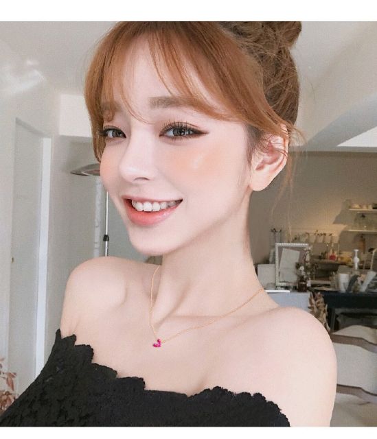 Vòng cổ tim hồng bạc 925