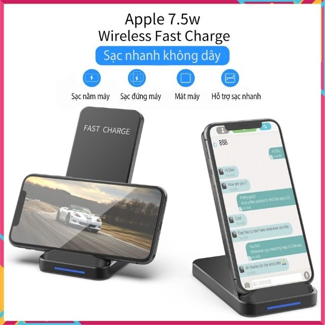 Đế sạc nhanh không dây FAST CHARGE  ⚡CHÍNH HÃNG⚡ - cho Apple iPhone 8/ iPhone X/ XS Max/ip11/12 Samsung S8/ S9/ Note