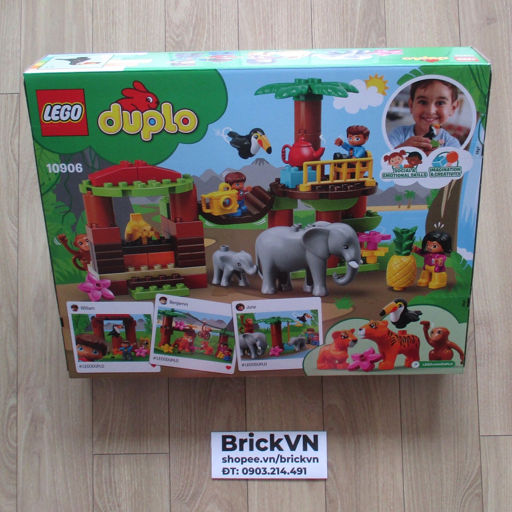 LEGO DUPLO 10906 Động Vật Rừng Nhiệt Đới  cho Bé Mầm Non 2+ Tuổi
