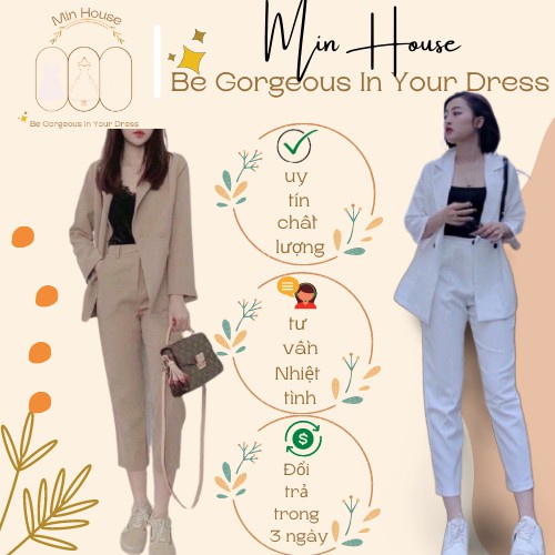 Set áo blazer,quần tây dài siêu sang_FREESHIP_set đồ vest nữ mặc đi chơi,đi làm chuẩn xinh - Hàng mới về